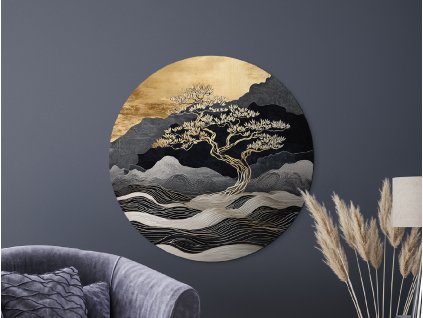 Okrúhly Strom života Spojenie (Rozměr obrazu 89 x 88,5 cm, Povrchová úprava 3D)