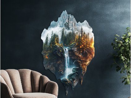 Moderná dekorácia Prameň z hôr (Rozměr obrazu 105 x 78 cm, Povrchová úprava 3D)