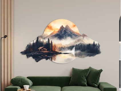 Obraz Domov pod horami (Rozměr obrazu 69 x 125 cm, Povrchová úprava 3D)