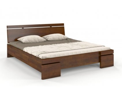 Masivní postel Sparta Maxi borovice, úložný prostor - ořech