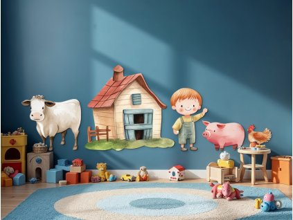 Sada detských obrazov Farma (Rozměr obrazu 95 x 114 cm, Povrchová úprava 3D)