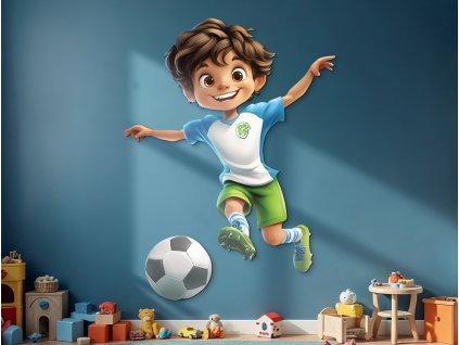 Detská dekorácia Veselý futbalista (Rozměr obrazu 152,5 x 114 cm, Povrchová úprava 3D)