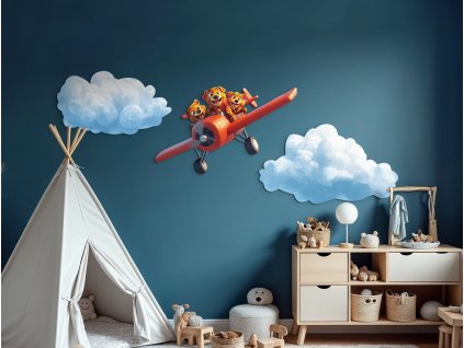 Detský obraz Let šteniatok (Rozměr obrazu 78 x 200 cm, Povrchová úprava 3D)