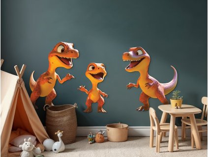 Obraz Malé dinosaury (Rozměr obrazu 125,5 x 240 cm, Povrchová úprava 3D)