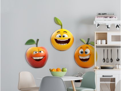 Obraz Veselé ovocie (Rozměr obrazu 110 x 232 cm, Povrchová úprava 3D)