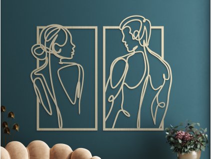2-dielny minimalistický obraz Párik (Rozměr obrazu 89 x 109,5 cm, Barva obrazu Antracit)