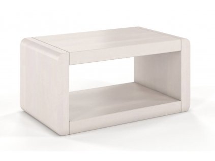 Dřevěný noční stolek Boverio buk - bílý