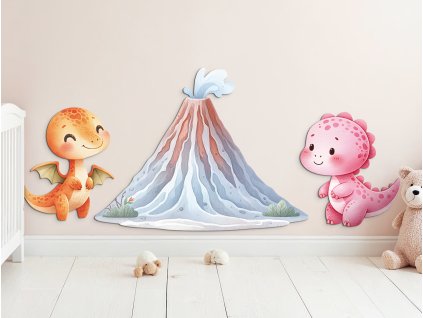Dekorácia na stenu Dino kamaráti (Rozměr obrazu 56 x 124 cm, Povrchová úprava Lesklá)