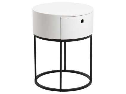 62542 okruhly nocny stolik polo biela cierna