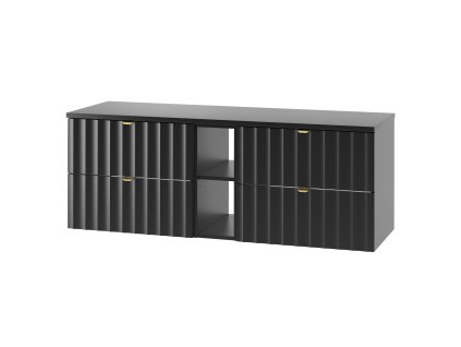 Skrinka pod umývadlo s poličkou Arkos 06 140 - čierna (Koupelny - Typ sestavy s deskou)