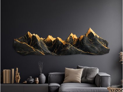 Obraz na stenu Zlaté horizonty (Rozměr obrazu 40 x 140 cm, Povrchová úprava 3D)