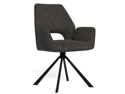 66552 2x jedalenske kreslo graham tmavosiva cierna