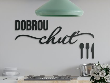 Samolepka na zeď Dobrou chuť (Barva obrazu Antracit, Rozměr obrazu 56,5 x 115,5 cm)
