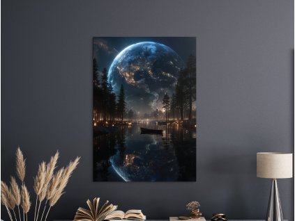 Obraz Pohľad na planétu (Velikost obrazu A1, Barva rámu Bez rámu, Povrchová úprava 3D)