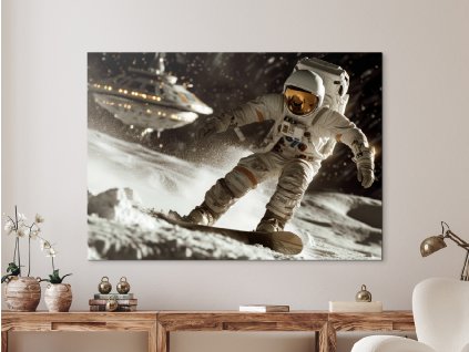 Obraz Kozmická jazda astronauta (Velikost obrazu A1, Barva rámu Bez rámu, Povrchová úprava 3D)