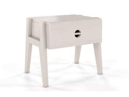 Noční stolek z masivu borovice Radom - bílá