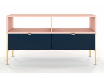 Elegantní TV stolek Polka - navy/pink