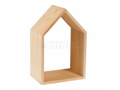 Dřevěná polička domeček