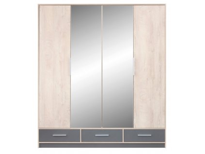 Šatní skříň se zrcadlem Isko ISL1 - antracit