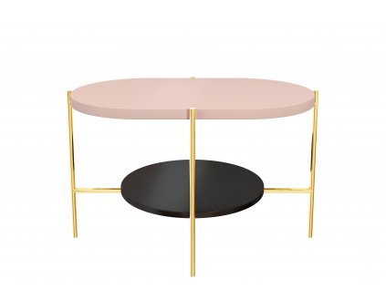 Designový konferenční stolek Arena - růžová/zlatá/černá