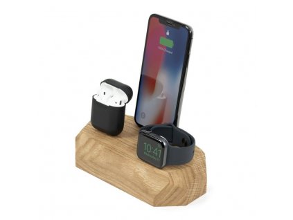Dřevěná nabíječka na iPhone, Apple Watch a AirPods