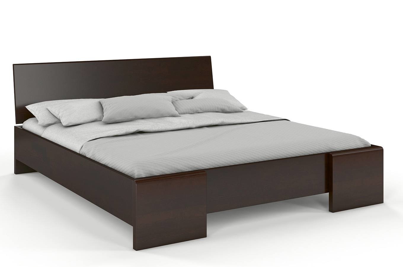 Borovicová postel Hessler High s úložným prostorem - palisandr 180 x 200 cm