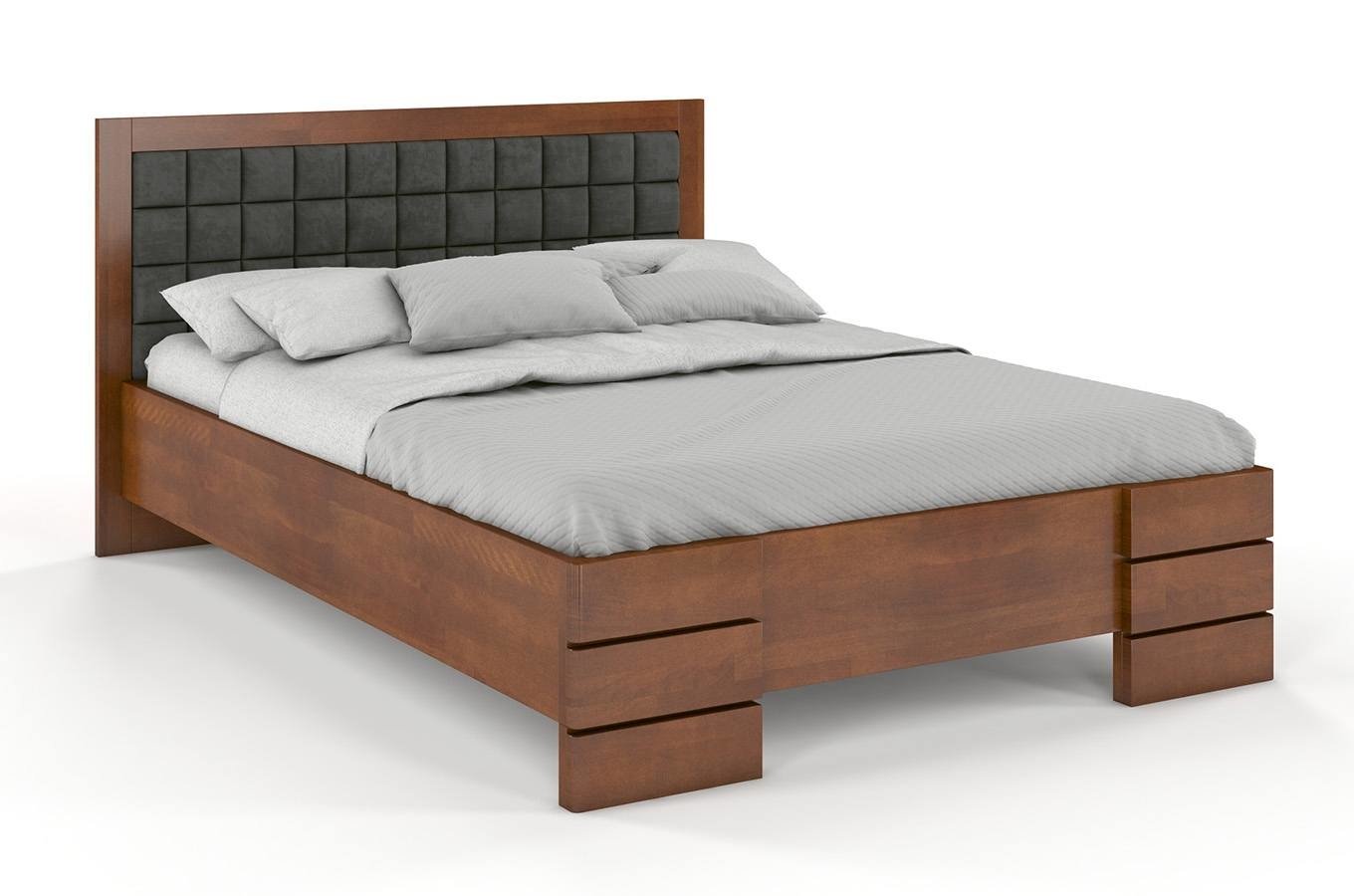 Buková postel Gotland High čalounění a úložný prostor - ořech 120 x 200 cm, Casablanca 2314