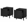 Černý noční stolek Nova (2 ks)