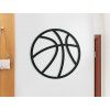Dřevěná samolepka Basketbalový míč (Barva obrazu Šedá, Rozměr obrazu 22,5 x 22,5 cm)