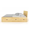 Masivní postel Arhus z borovice s úložným prostorem - přírodní