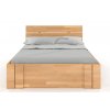 Masivní postel Arhus buk s úložným prostorem - přírodní