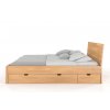 Masivní postel Arhus buk s úložným prostorem - přírodní