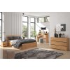 Postel z masivu Sandemo buk s úložným prostorem - bílá