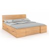 Dřevěná postel s úložným prostorem Hessler buk - přírodní