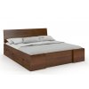 Dřevěná postel s úložným prostorem Hessler borovice - ořech