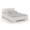 Masivní postel Sandemo High z borovice - bílá