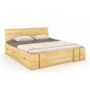 Masivní postel s úložným prostorem Vestre borovice - přírodní
