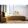 Masivní postel s úložným prostorem Vestre borovice - ořech