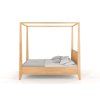 Masivní postel s nebesy Canopy buk (Barva Palisandr, Rozměr postele 200 x 200 cm)