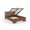 Postel z masivu buku Sandemo High s úložným prostorem - ořech
