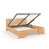 Buková postel Hessler High s úložným prostorem - palisandr