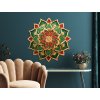 Kvetinová mandala Zelený dych (Rozměr obrazu 88,5 x 89 cm, Povrchová úprava 3D)