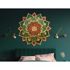 Kvetinová mandala Zelený dych (Rozměr obrazu 88,5 x 89 cm, Povrchová úprava 3D)