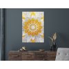 Kvetinová mandala Zlatý lúč (Velikost obrazu A1, Barva rámu Bez rámu, Povrchová úprava 3D)