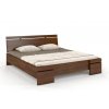 Masivní postel Sparta Maxi borovice, úložný prostor - ořech