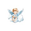 Detský obraz Strážny anjelik na oblaku (Rozměr obrazu 83 x 90 cm, Povrchová úprava 3D)