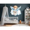Detský obraz Strážny anjelik na oblaku (Rozměr obrazu 83 x 90 cm, Povrchová úprava 3D)