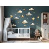 Sada nálepiek na stenu Oblaky a hviezdy (Rozměr obrazu 130 x 200 cm, Povrchová úprava 3D)