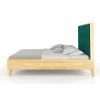 Postel z masivu s čalouněným čelem Frida borovice - bílá