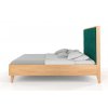Postel z masivu s čalouněným čelem Frida buk - bílá